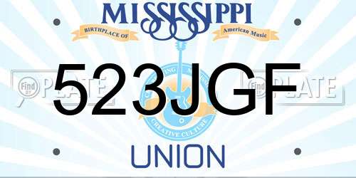 523JGF Mississippi License Plate