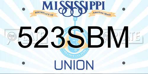 523SBM Mississippi License Plate