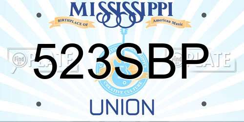 523SBP Mississippi License Plate