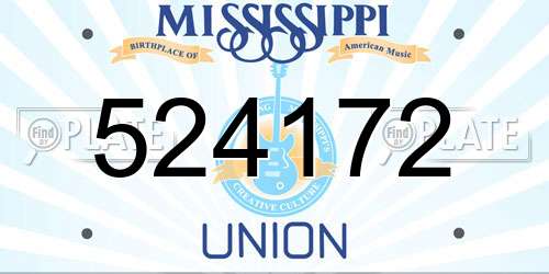 524172 Mississippi License Plate