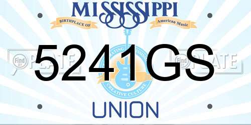 5241GS Mississippi License Plate
