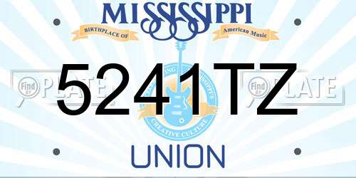 5241TZ Mississippi License Plate