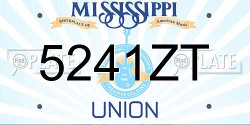 5241ZT Mississippi License Plate