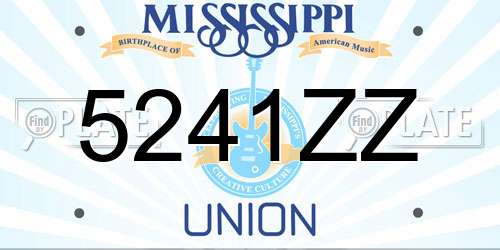 5241ZZ Mississippi License Plate