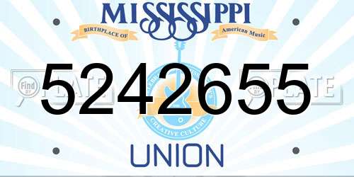 5242655 Mississippi License Plate
