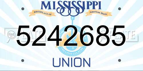 5242685 Mississippi License Plate