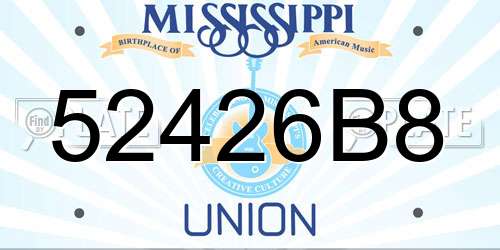 52426B8 Mississippi License Plate