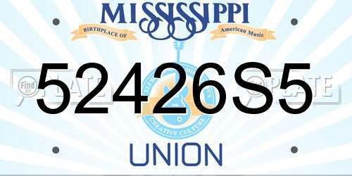 52426S5 Mississippi License Plate