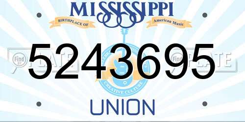 5243695 Mississippi License Plate