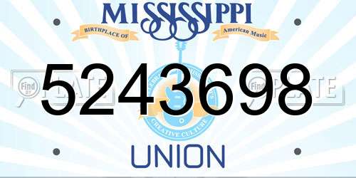 5243698 Mississippi License Plate