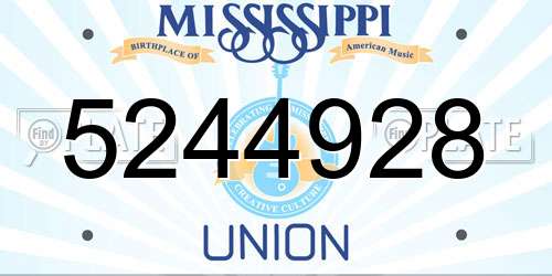 5244928 Mississippi License Plate