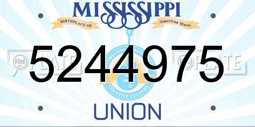 5244975 Mississippi License Plate