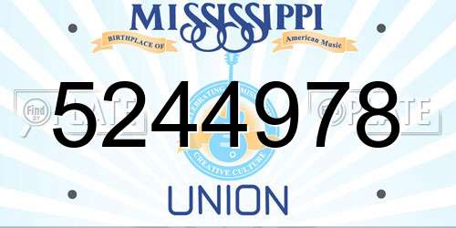 5244978 Mississippi License Plate
