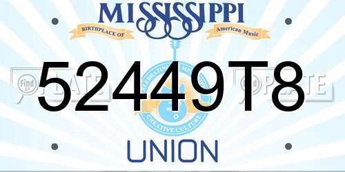 52449T8 Mississippi License Plate