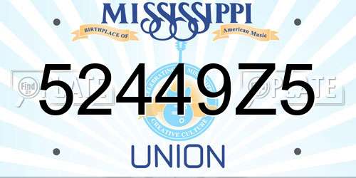 52449Z5 Mississippi License Plate