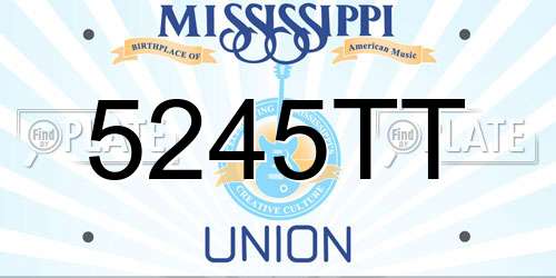 5245TT Mississippi License Plate
