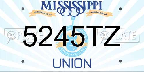 5245TZ Mississippi License Plate
