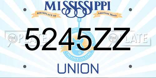 5245ZZ Mississippi License Plate