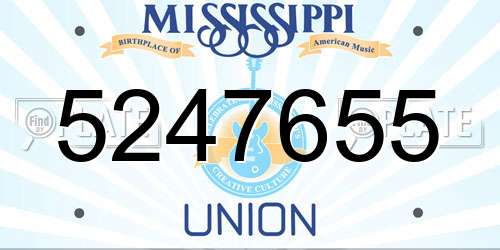 5247655 Mississippi License Plate