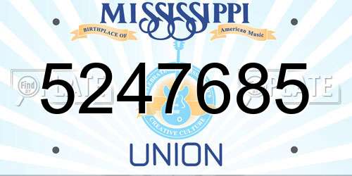 5247685 Mississippi License Plate