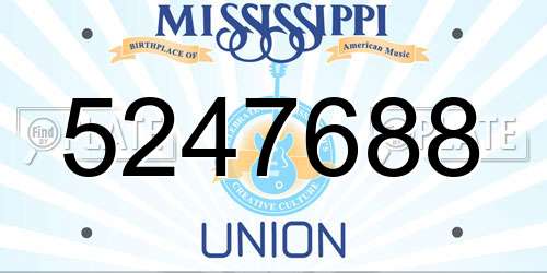 5247688 Mississippi License Plate