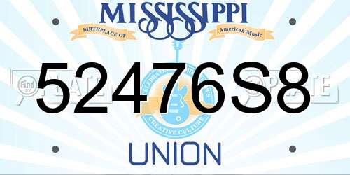 52476S8 Mississippi License Plate