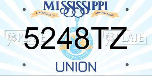 5248TZ Mississippi License Plate