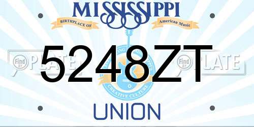 5248ZT Mississippi License Plate