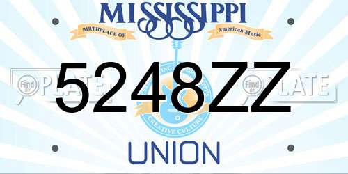 5248ZZ Mississippi License Plate