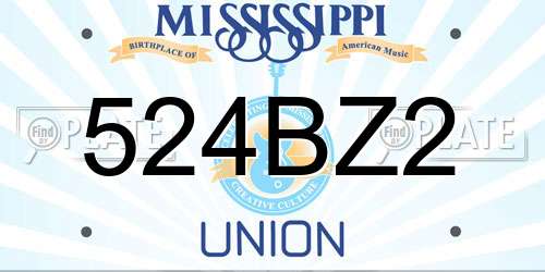 524BZ2 Mississippi License Plate