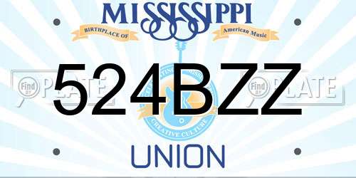 524BZZ Mississippi License Plate