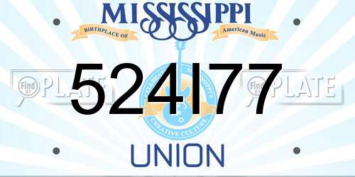 524I77 Mississippi License Plate