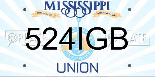 524IGB Mississippi License Plate