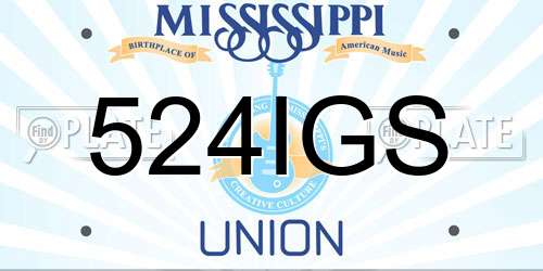 524IGS Mississippi License Plate