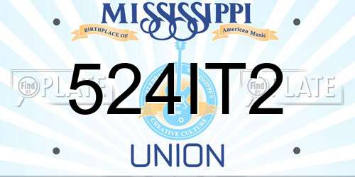 524IT2 Mississippi License Plate