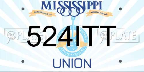 524ITT Mississippi License Plate