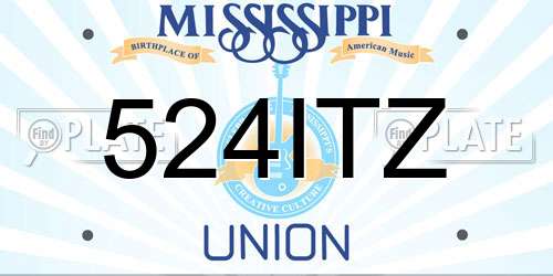 524ITZ Mississippi License Plate