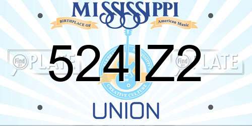 524IZ2 Mississippi License Plate
