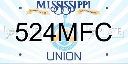 524MFC Mississippi License Plate