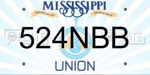 524NBB Mississippi License Plate