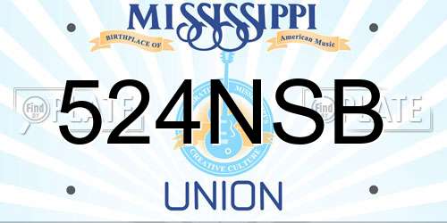 524NSB Mississippi License Plate
