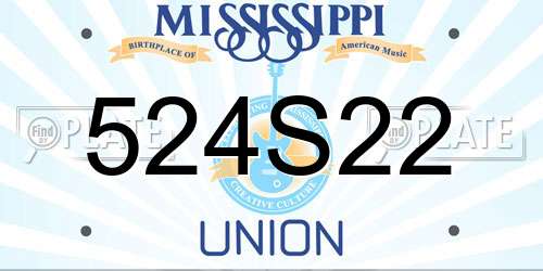 524S22 Mississippi License Plate