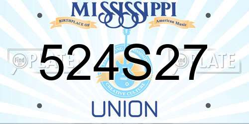524S27 Mississippi License Plate