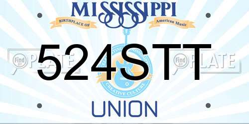 524STT Mississippi License Plate