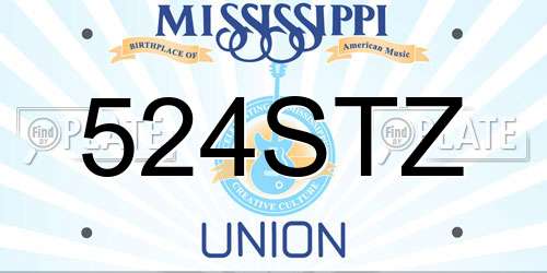 524STZ Mississippi License Plate