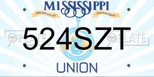 524SZT Mississippi License Plate