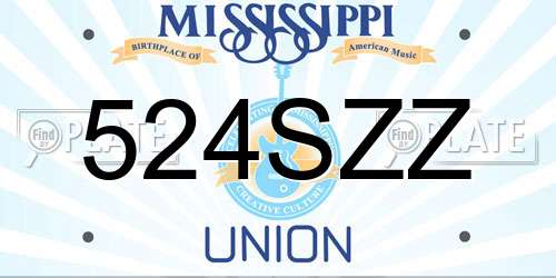 524SZZ Mississippi License Plate