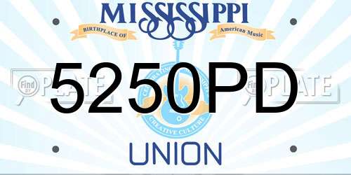 5250PD Mississippi License Plate