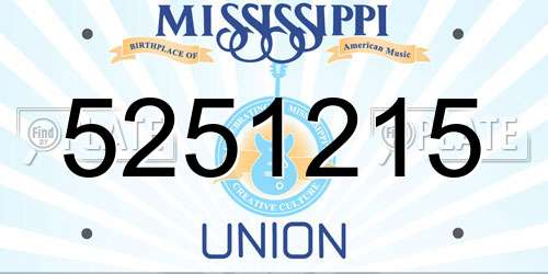 5251215 Mississippi License Plate