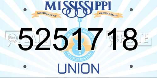 5251718 Mississippi License Plate
